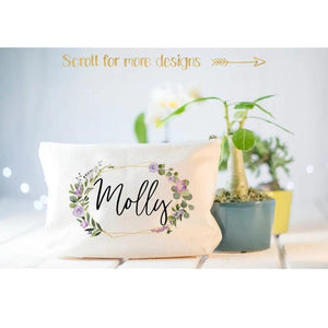 Floral Blush Make Up Bag Bridal Shower Mother of Bride Gift