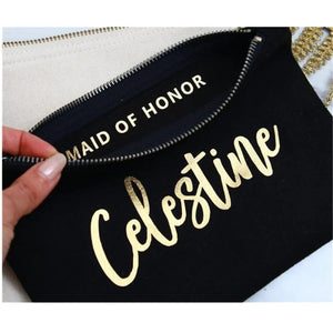 Personalized Name Cosmetic Bag Bridesmaid Toiletry Pouch