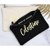 Personalized Name Cosmetic Bag Bridesmaid Toiletry Pouch