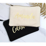 Personalized Name Cosmetic Bag Bridesmaid Toiletry Pouch