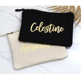 Personalized Name Cosmetic Bag Bridesmaid Toiletry Pouch