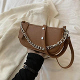 Women Crossbody Bag Adjustable Shoulder Messenger Bag Winter Handbag with Chain