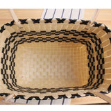 Hand Woven Shopping Basket Plaid Beach Tote Female