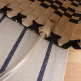 Hand Woven Shopping Basket Plaid Beach Tote Female