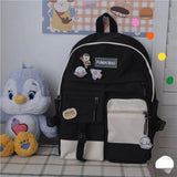 Casual Canva Women Backpack Candy Colors Shoulder Bag for Teenager Girls