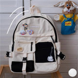 Casual Canva Women Backpack Candy Colors Shoulder Bag for Teenager Girls