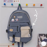 Casual Canva Women Backpack Candy Colors Shoulder Bag for Teenager Girls