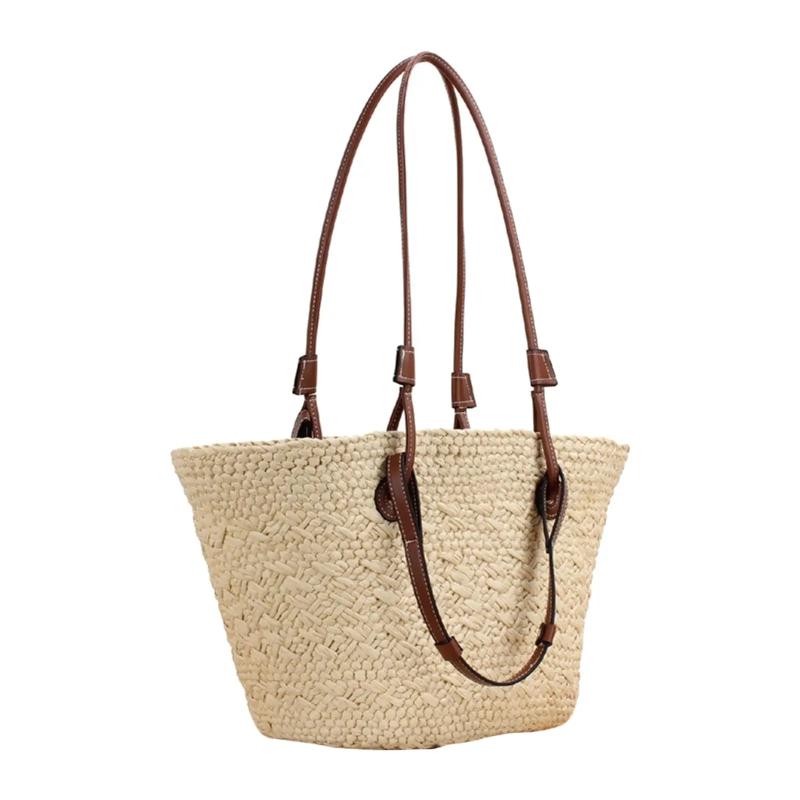 Large Handwoven Shoulder Bag for Summer Beach Vacation
