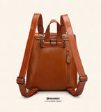 Lady Leather Backpack Travel Bag with Pockets