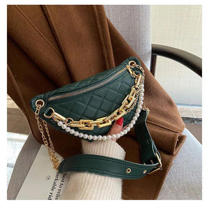 Plaid Quilted Women's Shoulder Bag Small Crossbody Chain Handbag