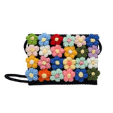 Woolen Woven Bag Flowers Crossbody Handbag Autumn Knitting Bag