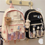 Vintage Cartoon High School Backpack for Teen Girls