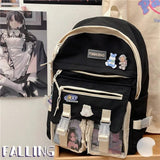 Vintage Cartoon High School Backpack for Teen Girls