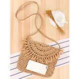 Crochet Flower Tassel Woven Bag Beach Messenger Vacation Bag