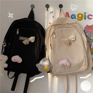 Candy Colors Backpacks Girl High School Vintage Cartoon Bags Teenage Travel