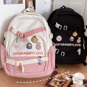 Vintage Backpack Women School Bags Girl Cartoon Teen