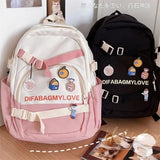 Vintage Backpack Women School Bags Girl Cartoon Teen
