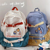 Vintage Backpack Women School Bags Girl Cartoon Teen