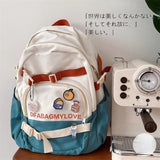Vintage Backpack Women School Bags Girl Cartoon Teen