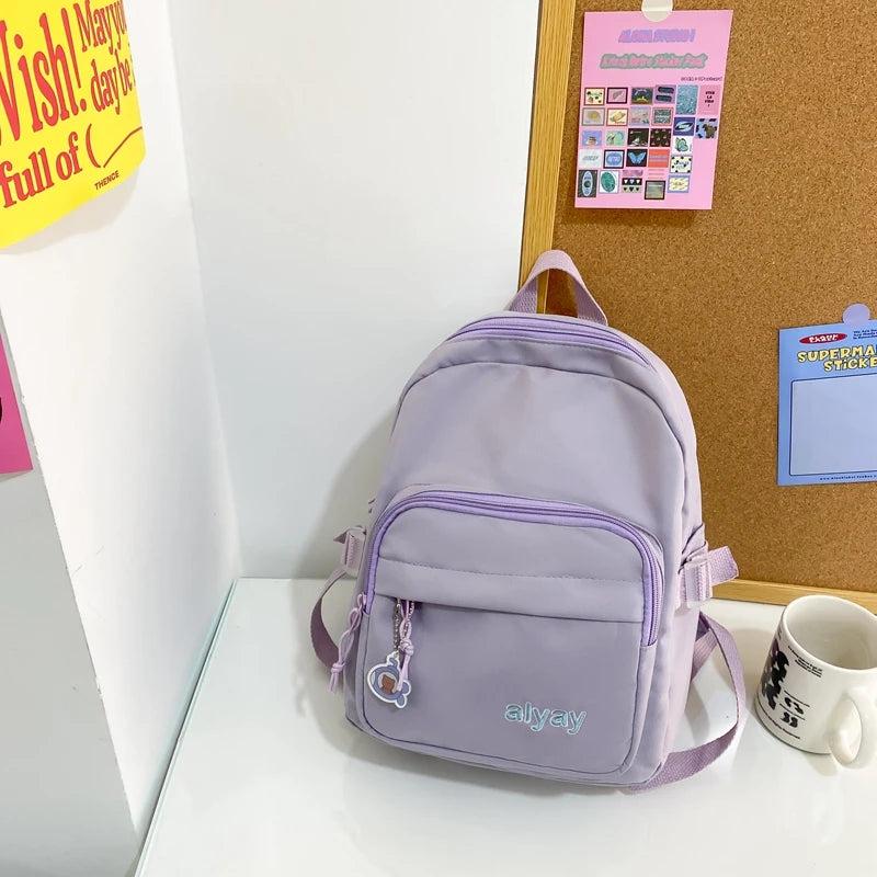Nylon Women Backpack Small Travel Bag Mini Shoulder Bag Girls Schoolbag