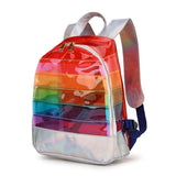 Striped Laser Plastic Travel Bag School Bag Backpack Purse for Women