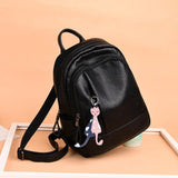 Women's PU Leather Travel Shoulder Bag Girl School Backpack