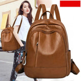 Women's PU Leather Travel Shoulder Bag Girl School Backpack