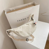 Stacy Nylon Messenger Bag Wide Shoulder Dumpling Bag