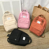 Corduroy Backpack Women Large Capacity School Bag Teen Travel Knapsack