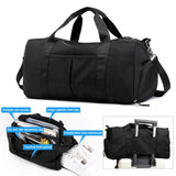 Women Men Sports Gym Shoulder Bag Large Capacity Casual Nylon Handbags