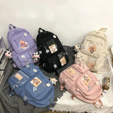 Nylon Students Schoolbag Shoulder Tote Bag Casual Daypack