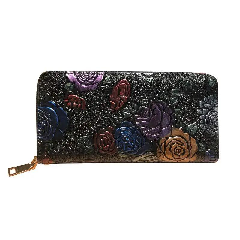 Butterfly Long Wallet Clutch Floral Wristband Bag Female Purse
