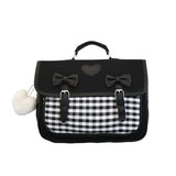 Plaid Nylon Women's Backpack School Bag High Travel Rucksack Student