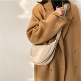 Nylon Crossbody Bag Large Capacity Half-moon Hobo Travel Clutch Bolso