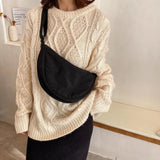 Nylon Crossbody Bag Large Capacity Half-moon Hobo Travel Clutch Bolso