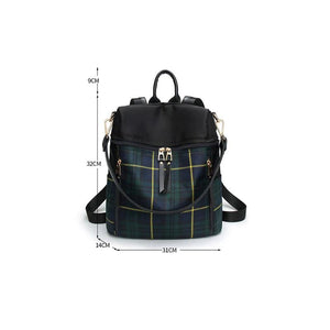 Plaid Nylon Travel Daypack Laptop Backpack Schoolbags Rucksack Bag