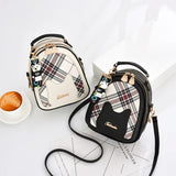 Plaid Cat Lady Backpack Student Backpack