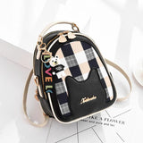 Plaid Cat Lady Backpack Student Backpack