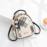 Plaid Cat Lady Backpack Student Backpack