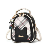 Plaid Cat Lady Backpack Student Backpack
