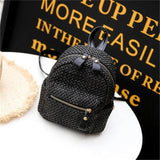 Bohemian Straw Backpack Women Beach Mini Shoulder Bag Hollow Out Satchel