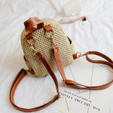 Bohemian Straw Backpack Women Beach Mini Shoulder Bag Hollow Out Satchel