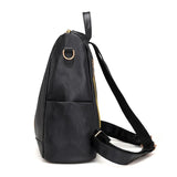 Leather Backpack High Women Ladies Preppy Style Mujer School Bag for Teenage