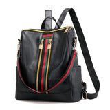 Leather Backpack High Women Ladies Preppy Style Mujer School Bag for Teenage