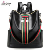 Leather Backpack High Women Ladies Preppy Style Mujer School Bag for Teenage