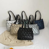 Nylon Women's Shoulder Bag Plaid Quilted Crossbody Handbag