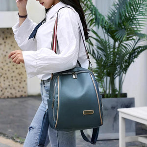 Women's Soft Leather Backpack for Travel and Leisure