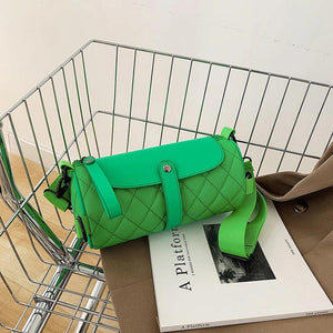 Lattice Tote Barrel Shaped Bag Summer Nylon Women's Handbag