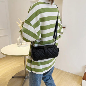 Lattice Tote Barrel Shaped Bag Summer Nylon Women's Handbag