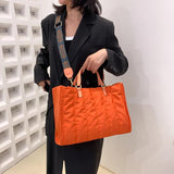 Green Beige Padded Handbag Winter Down Cotton Tote Nylon Crossbody Bag